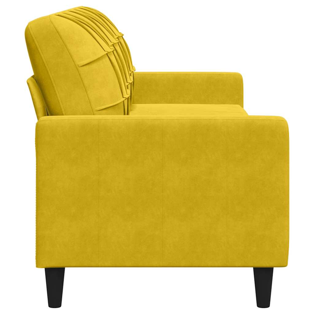 3-Sitzer-Sofa Gelb 210 cm Samt