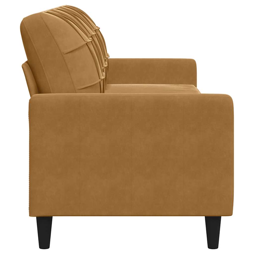 3-Sitzer-Sofa Braun 210 cm Samt
