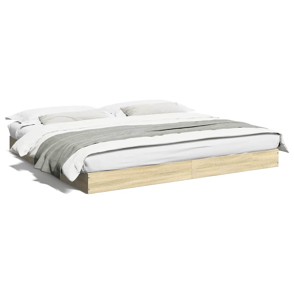 Bettgestell ohne Matratze Sonoma-Eiche 180x200 cm Holzwerkstoff