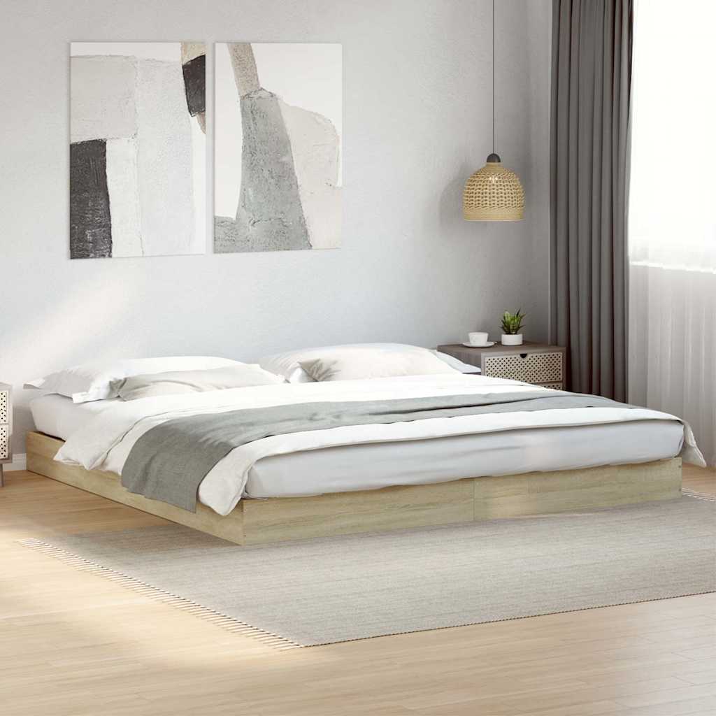 Bettgestell ohne Matratze Sonoma-Eiche 180x200 cm Holzwerkstoff