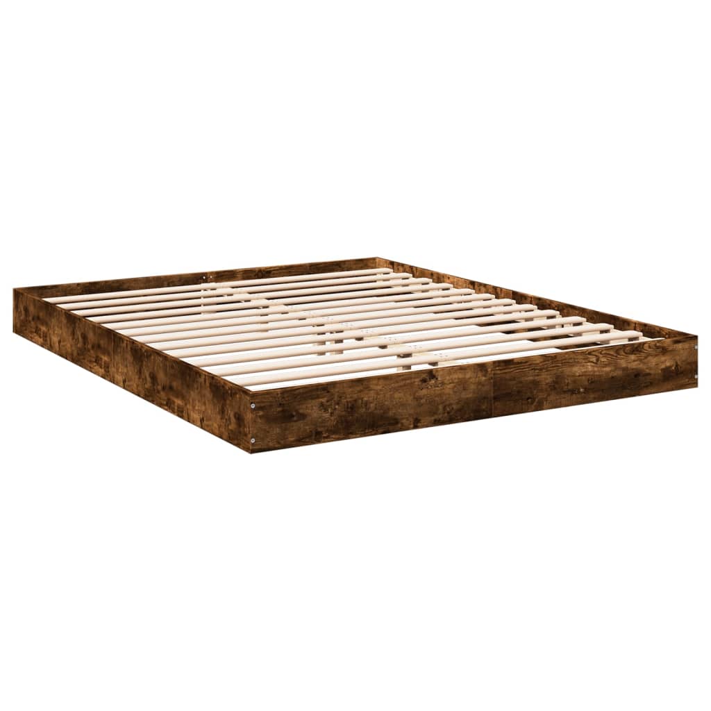 Bettgestell ohne Matratze Räuchereiche 160x200 cm Holzwerkstoff