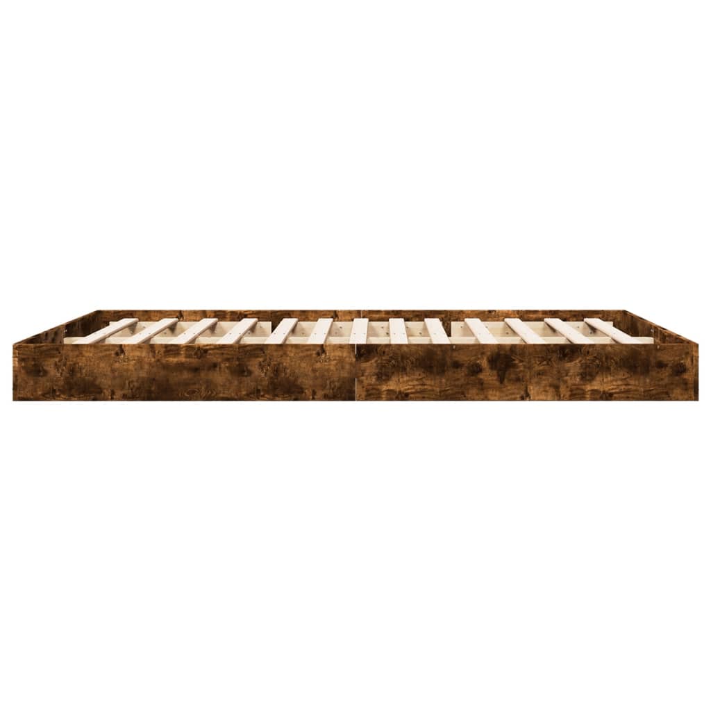 Bettgestell ohne Matratze Räuchereiche 160x200 cm Holzwerkstoff