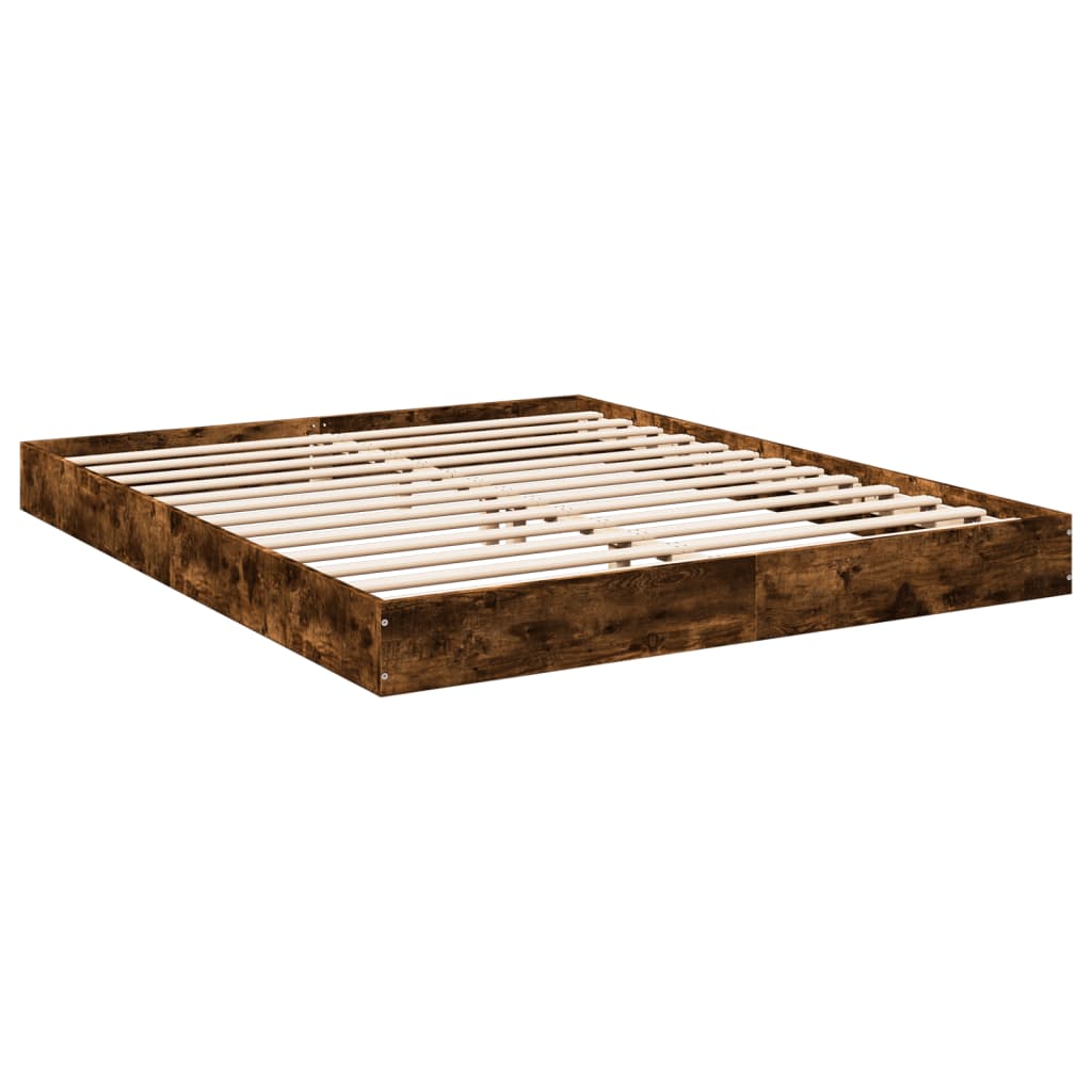 Bettgestell ohne Matratze Räuchereiche 160x200 cm Holzwerkstoff