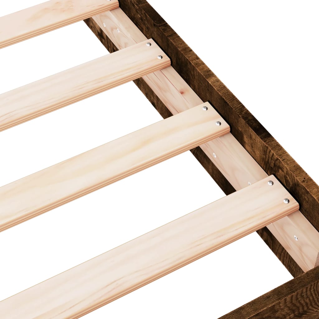 Bettgestell ohne Matratze Räuchereiche 160x200 cm Holzwerkstoff
