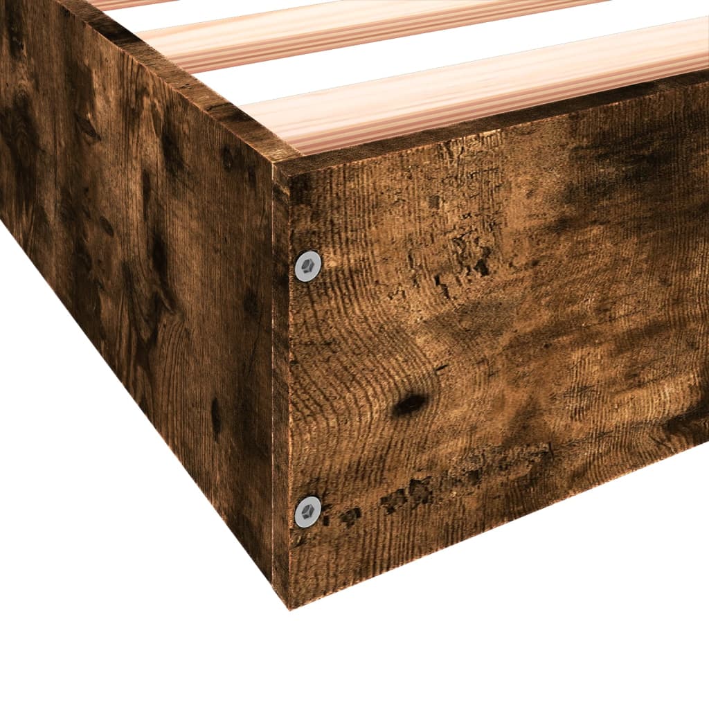 Bettgestell ohne Matratze Räuchereiche 160x200 cm Holzwerkstoff
