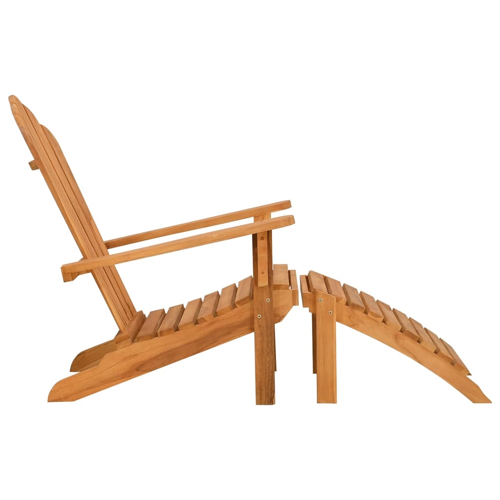 Adirondack-Gartenstuhl mit Fußstütze Massivholz Teak