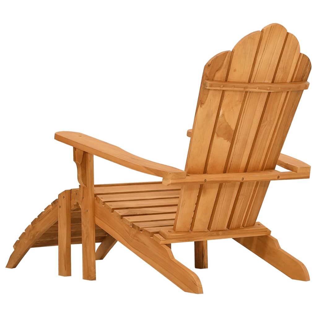 Adirondack-Gartenstuhl mit Fußstütze Massivholz Teak