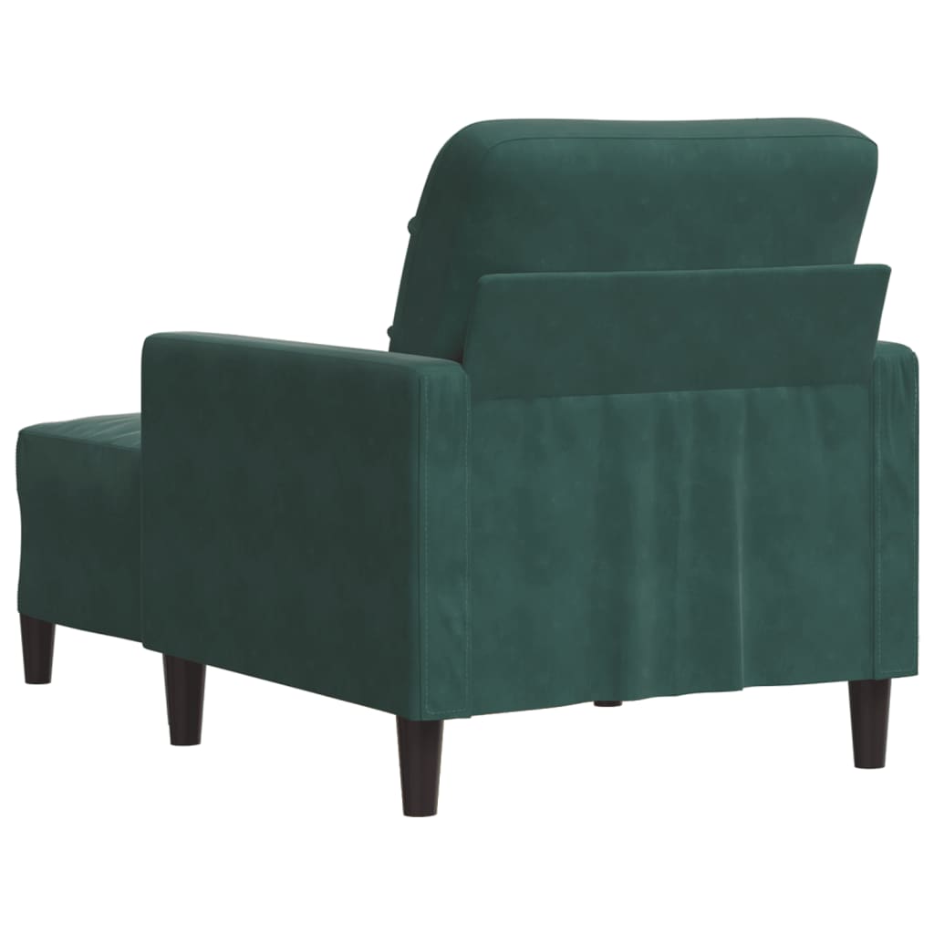 Sessel mit Hocker Dunkelgrün 60 cm Samt
