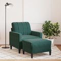Sessel mit Hocker Dunkelgrün 60 cm Samt