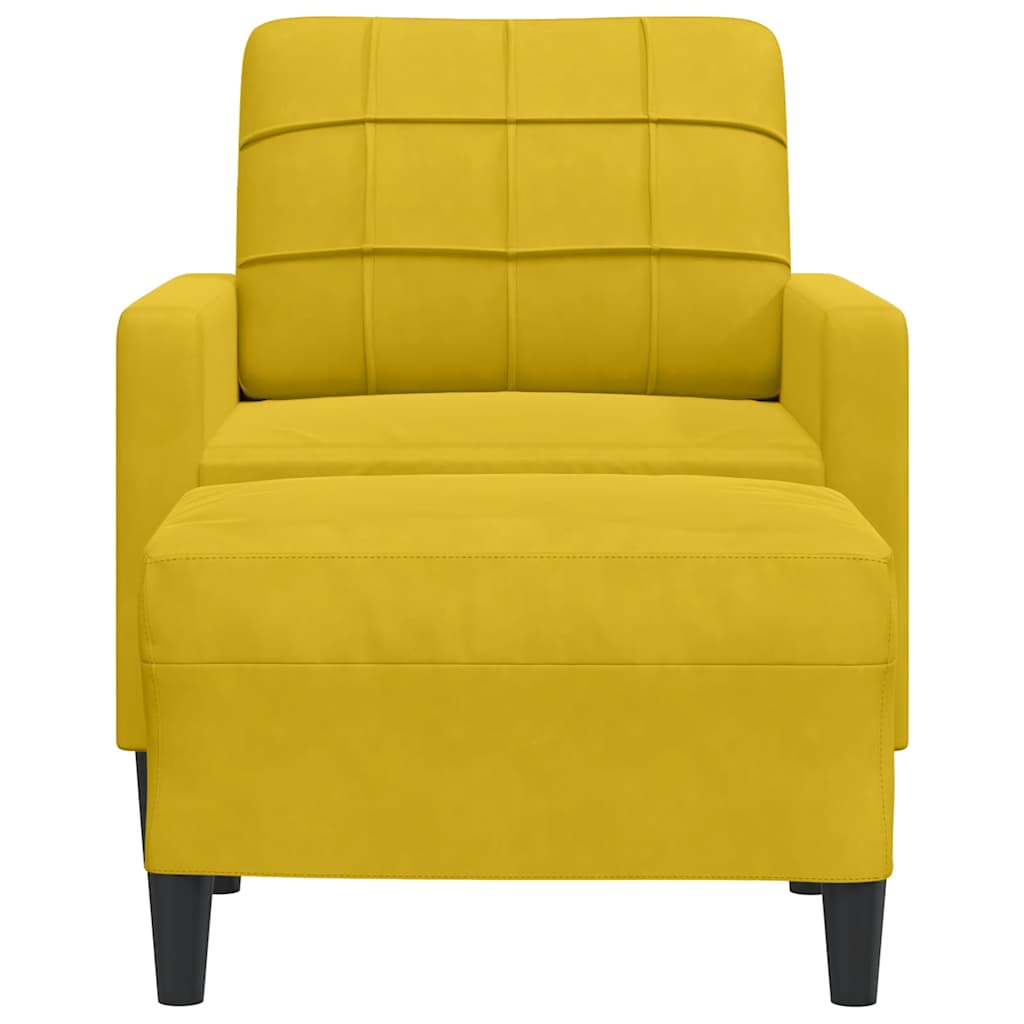 Sessel mit Hocker Gelb 60 cm Samt