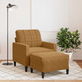 Sessel mit Hocker Braun 60 cm Samt