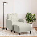Sessel mit Hocker Creme 60 cm Samt