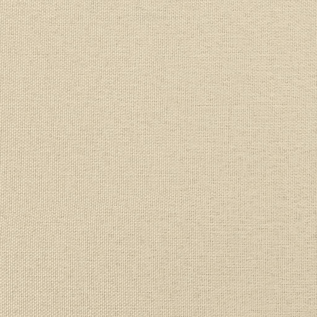 4-tlg. Sofagarnitur mit Fußhocker & Dekokissen Creme Stoff