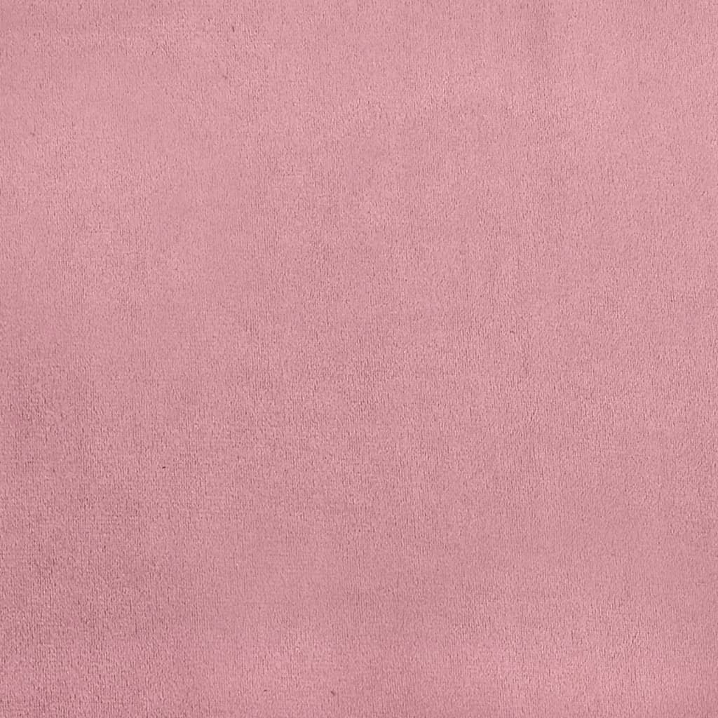 3-tlg. Sofagarnitur mit Kissen und Nackenrollen Rosa Samt