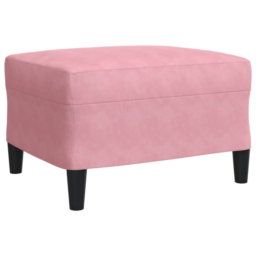 3-tlg. Sofagarnitur mit Kissen Rosa Samt