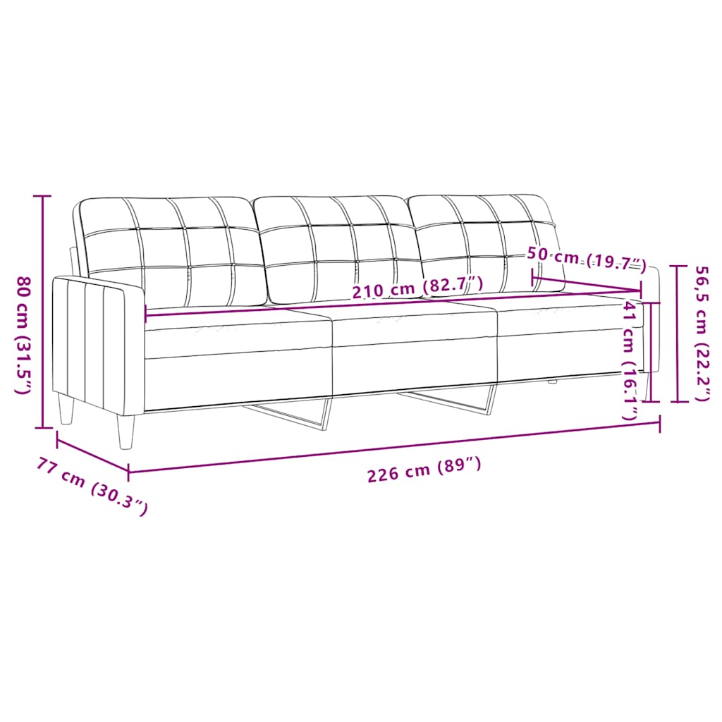 3-tlg. Sofagarnitur mit Kissen und Nackenrollen Gelb Samt