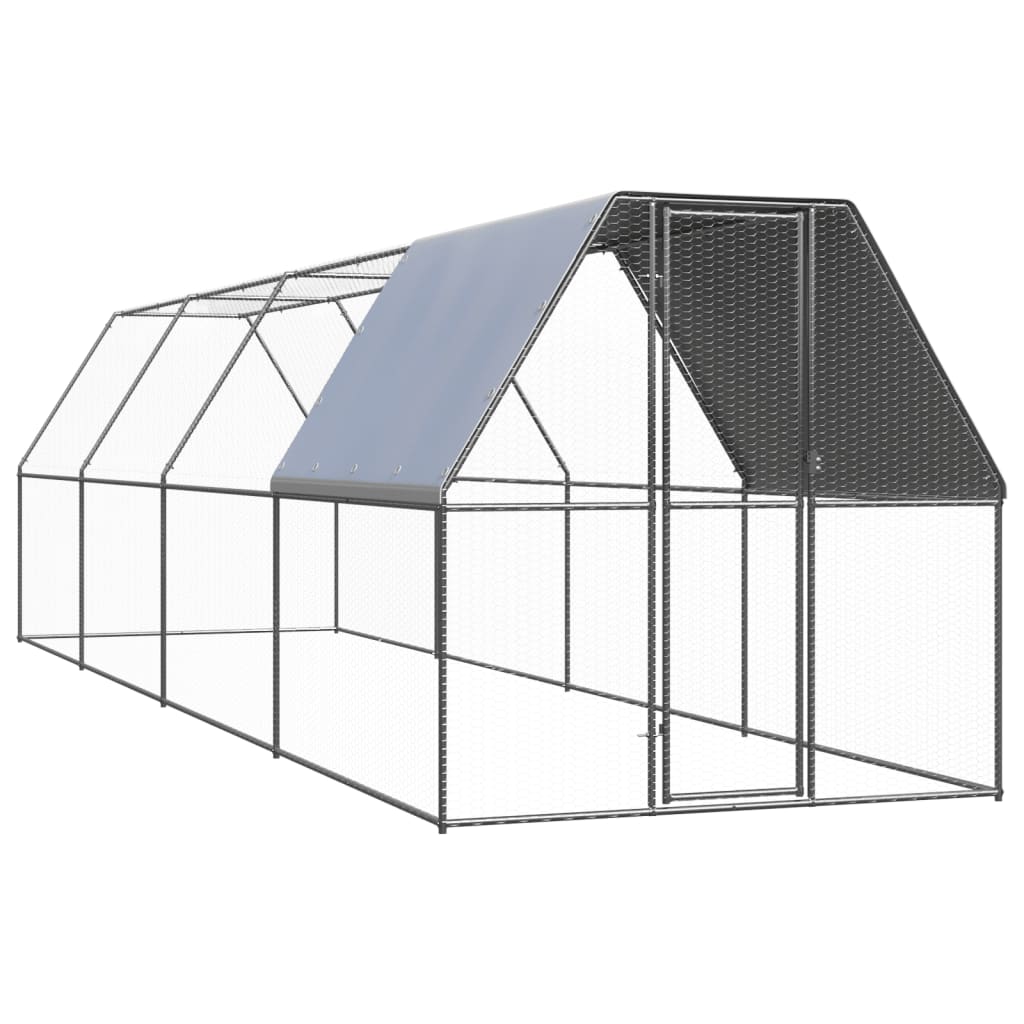 Hühnerkäfig 2x8x2 m Verzinkter Stahl