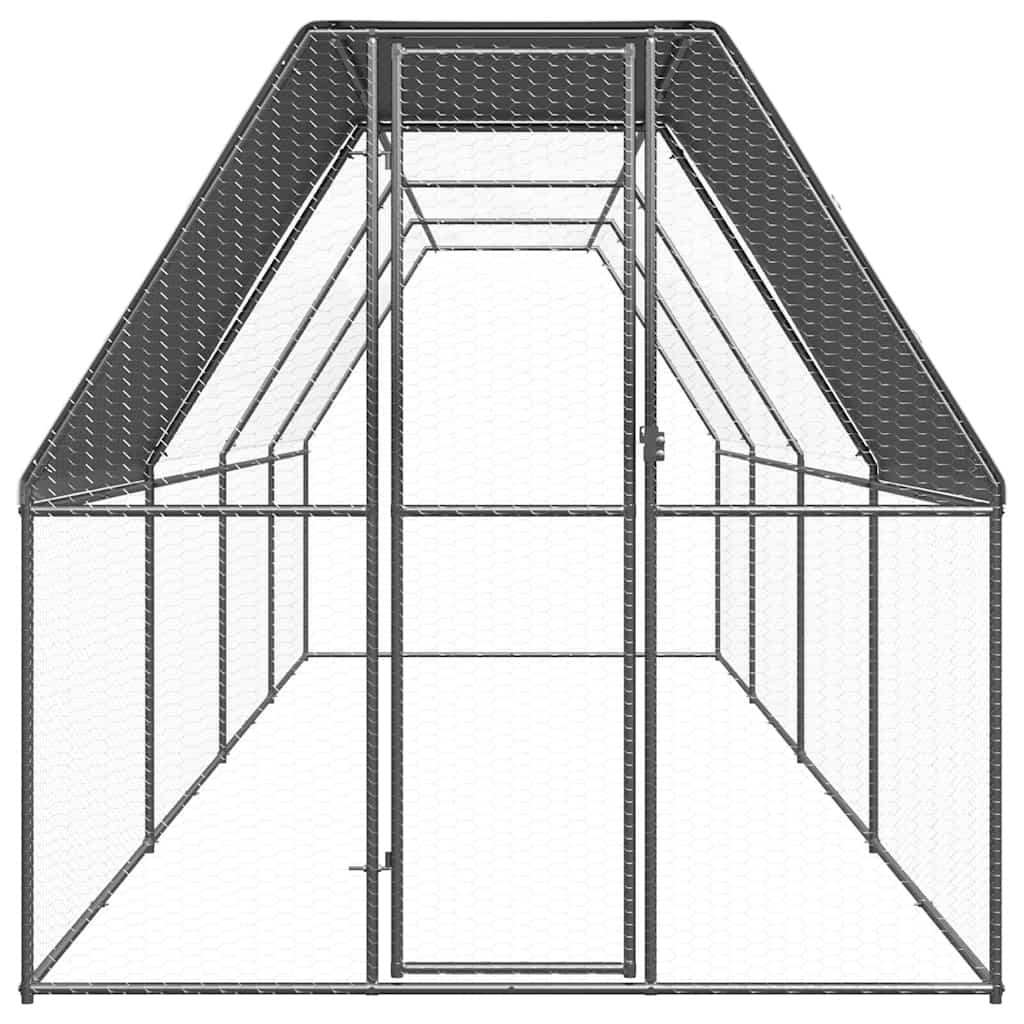 Hühnerkäfig 2x8x2 m Verzinkter Stahl