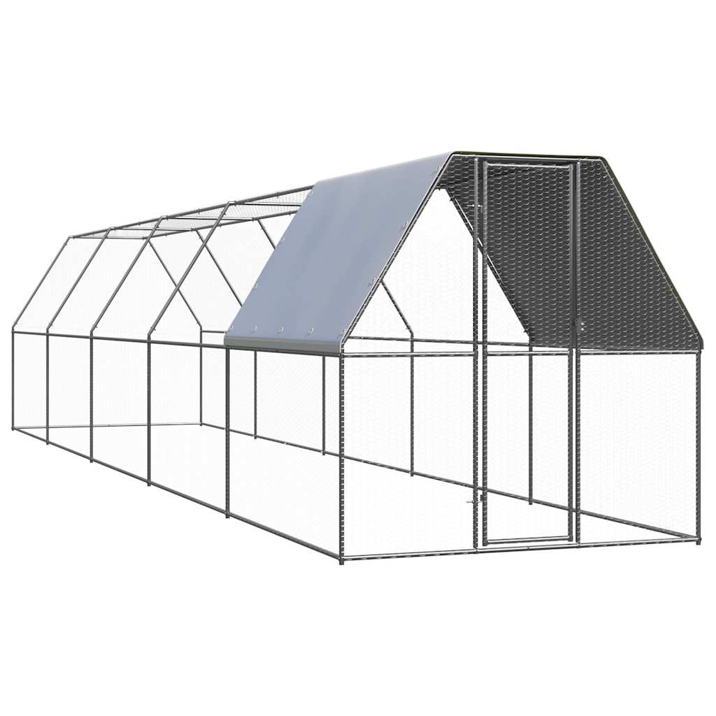 Hühnerkäfig 2x10x2 m Verzinkter Stahl