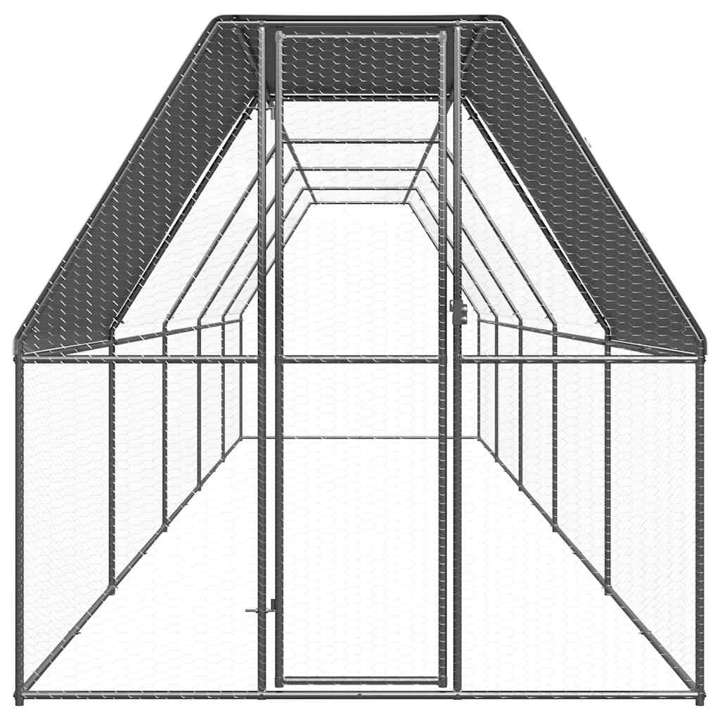 Hühnerkäfig 2x10x2 m Verzinkter Stahl