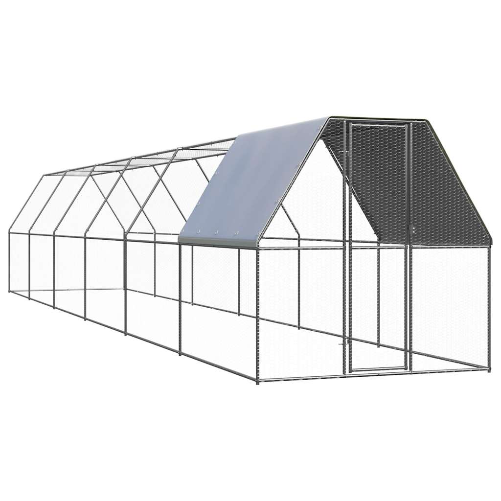 Hühnerkäfig 2x12x2 m Verzinkter Stahl