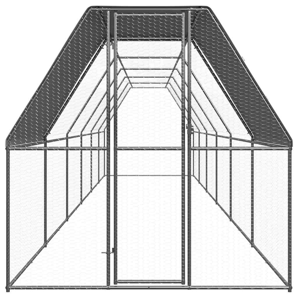 Hühnerkäfig 2x12x2 m Verzinkter Stahl