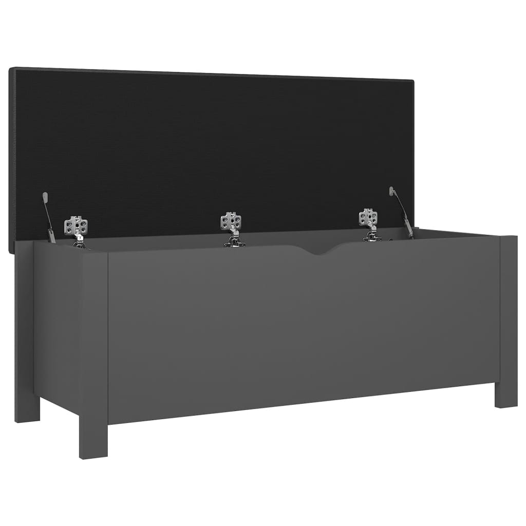 Aufbewahrungsbox mit Kissen Grau 105x40x45 cm