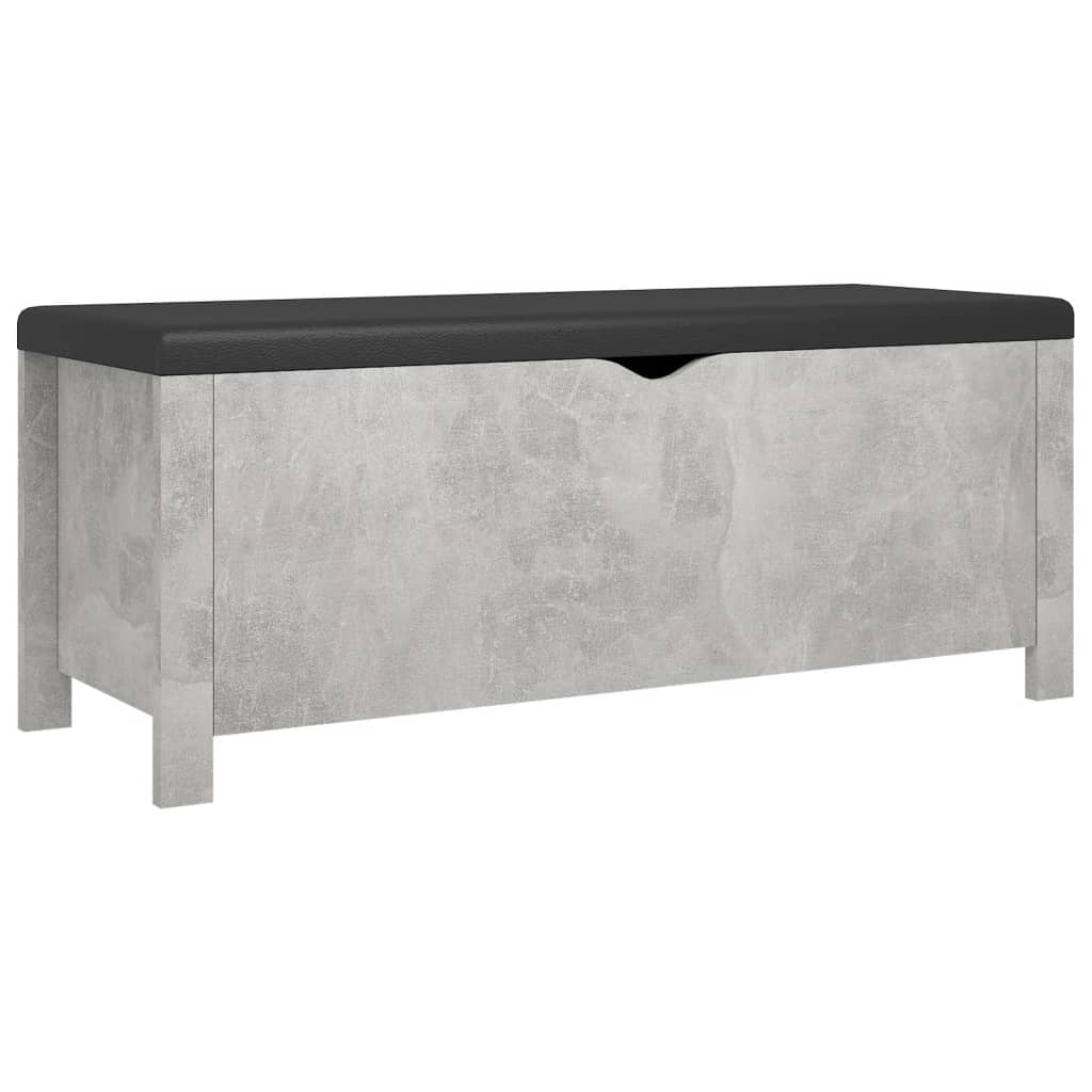 Aufbewahrungsbox mit Kissen Betongrau 105x40x45 cm