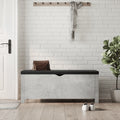 Aufbewahrungsbox mit Kissen Betongrau 105x40x45 cm