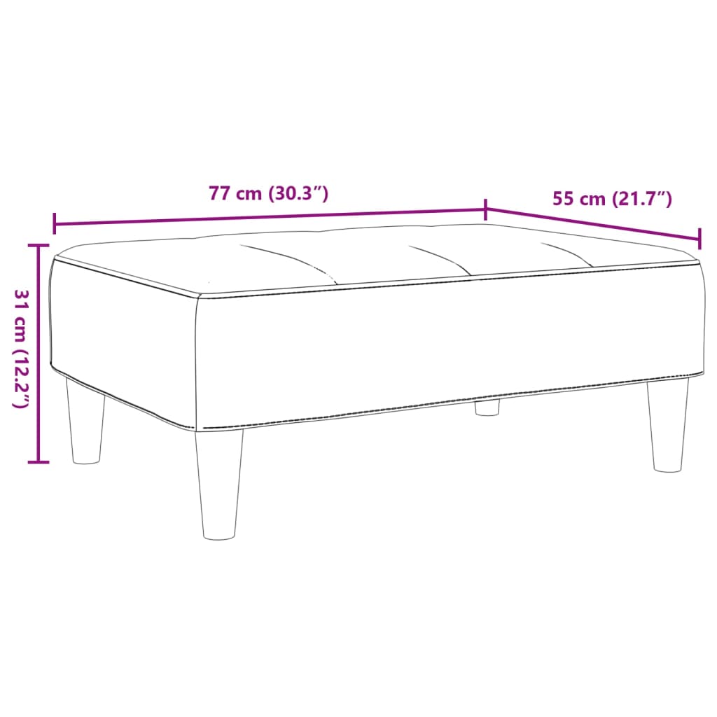 Fußhocker Schwarz 77x55x31 cm Samt