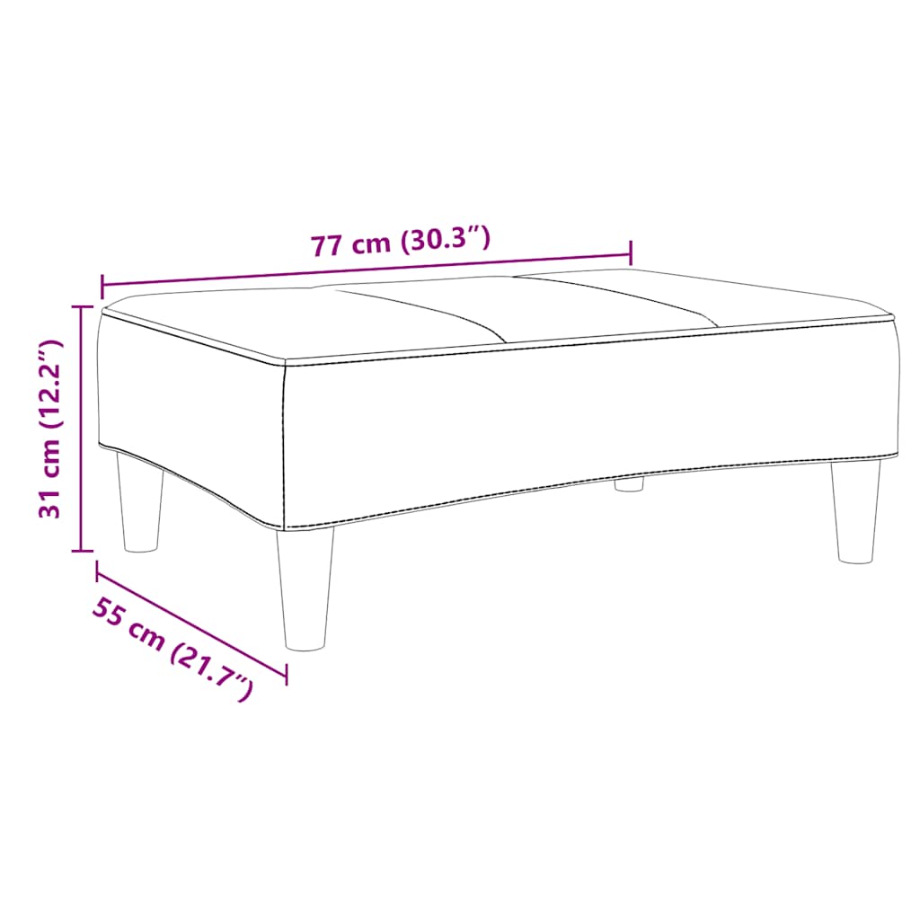 Fußhocker Blau 77x55x31 cm Samt