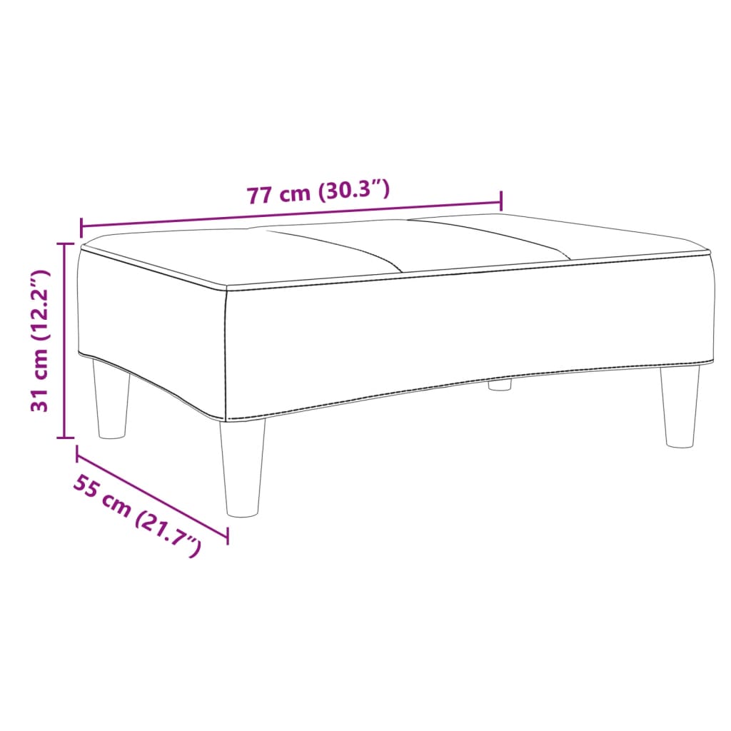 Fußhocker Hellgrau 77x55x31 cm Samt