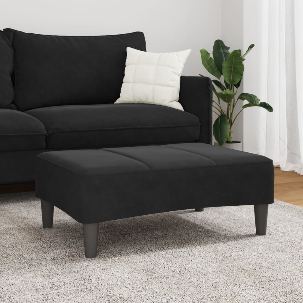 Fußhocker Schwarz 77x55x31 cm Samt
