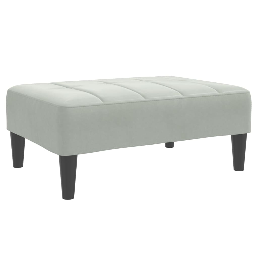 Fußhocker Hellgrau 77x55x31 cm Samt