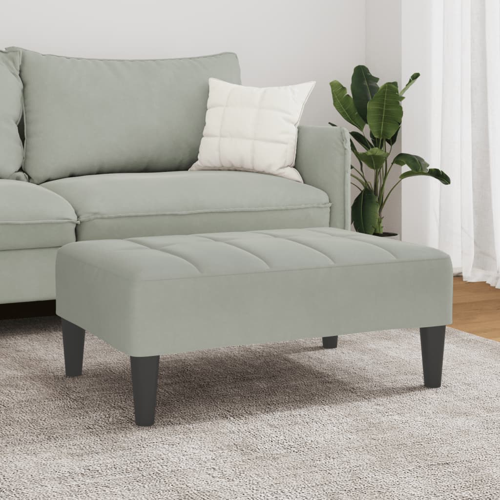 Fußhocker Hellgrau 77x55x31 cm Samt