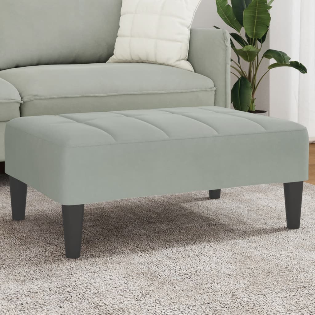 Fußhocker Hellgrau 77x55x31 cm Samt
