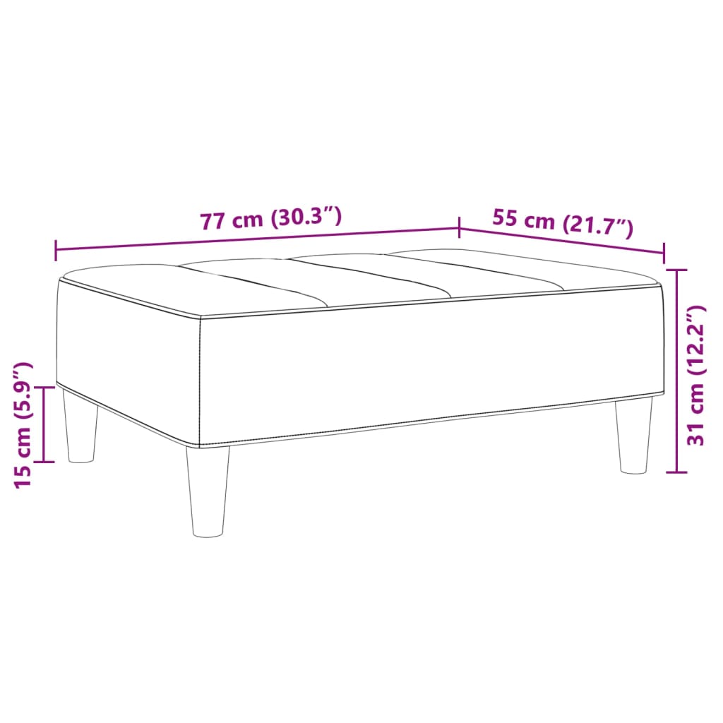 Fußhocker Schwarz 77x55x31 cm Stoff