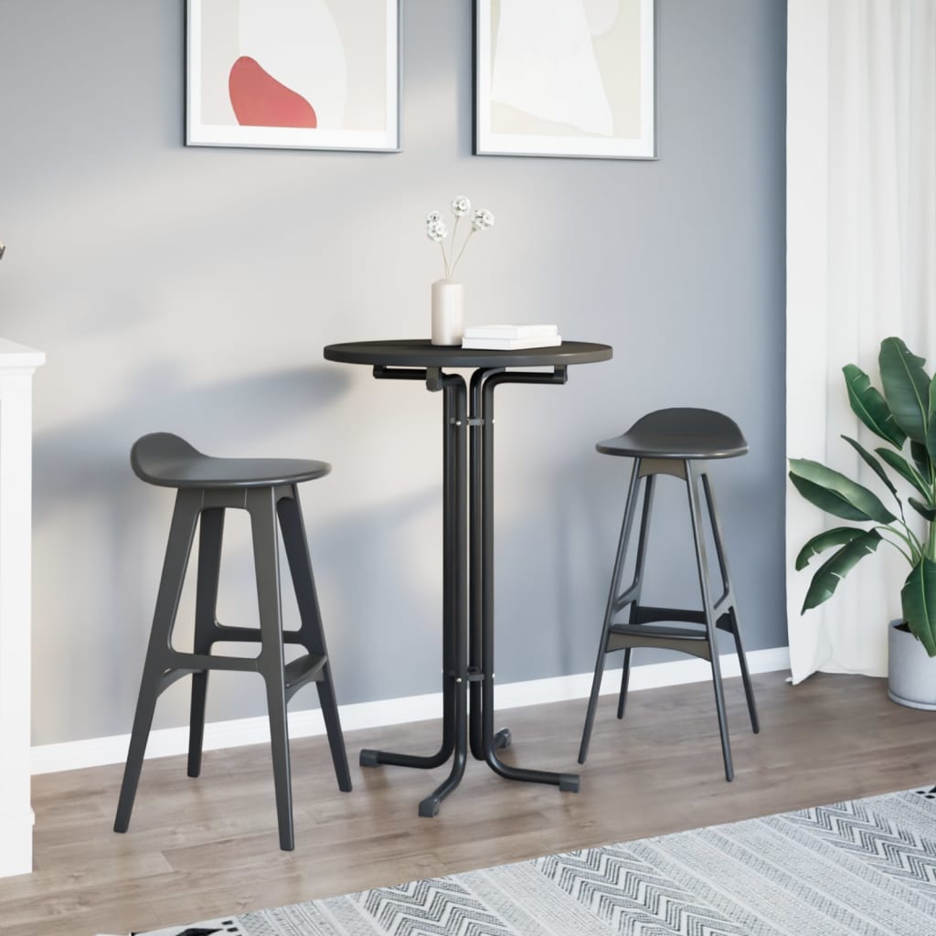 Bartisch Schwarz Ø70x110 cm Holzwerkstoff und Stahl