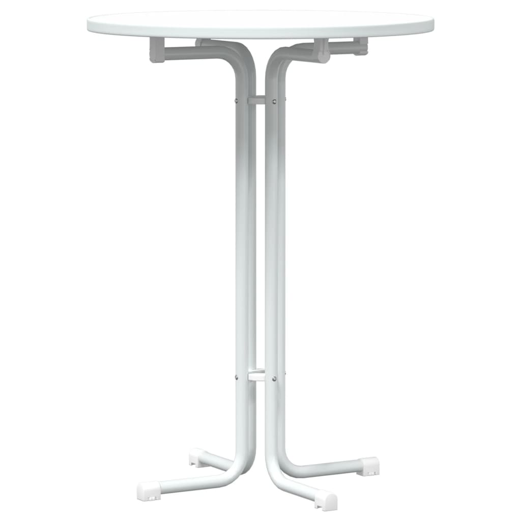 Bartisch Weiß Ø80x110 cm Holzwerkstoff und Stahl