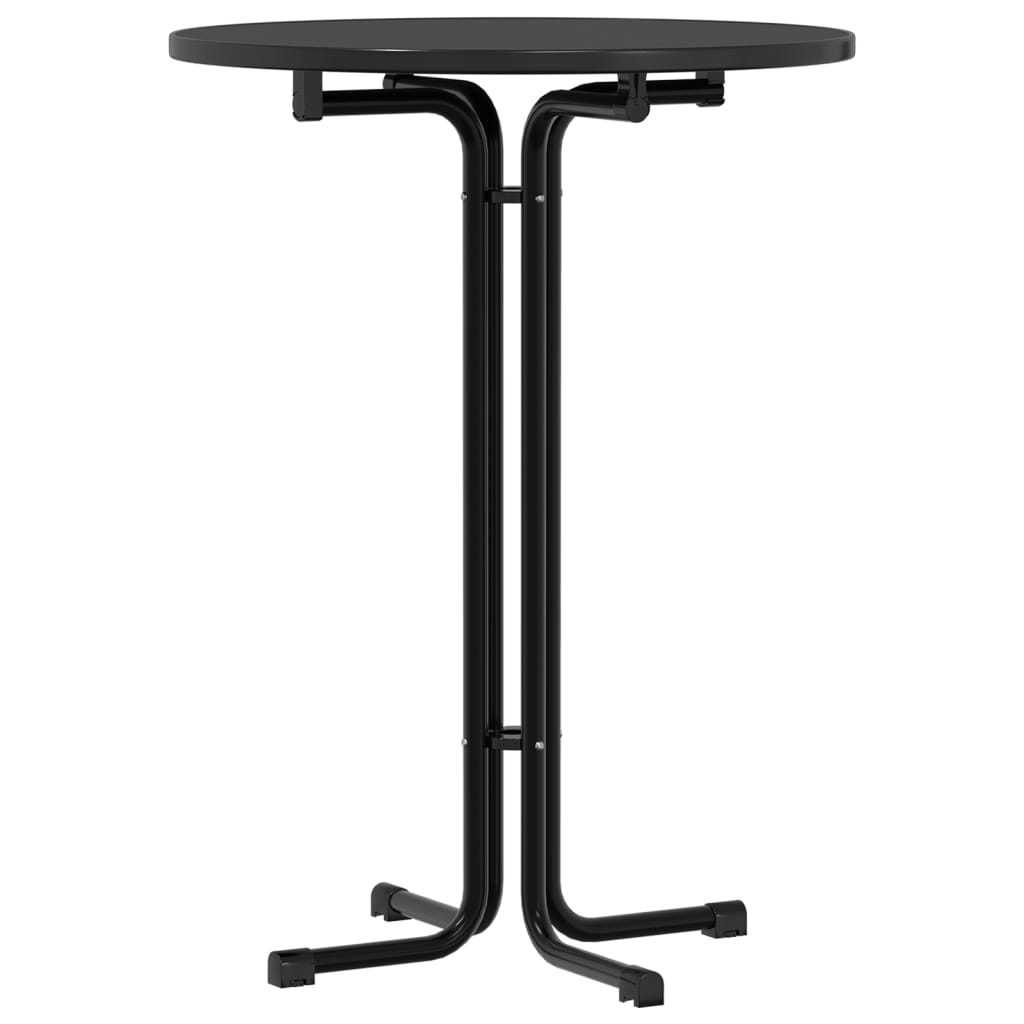Bartisch Schwarz Ø80x110 cm Holzwerkstoff und Stahl