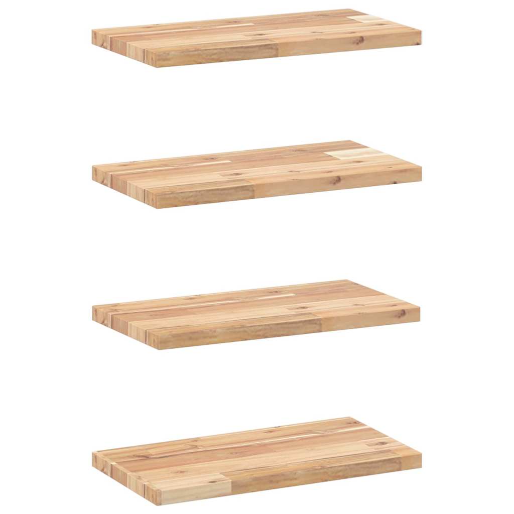 Schweberegale 4 Stk. 40x20x2 cm Massivholz Akazie Unbehandelt