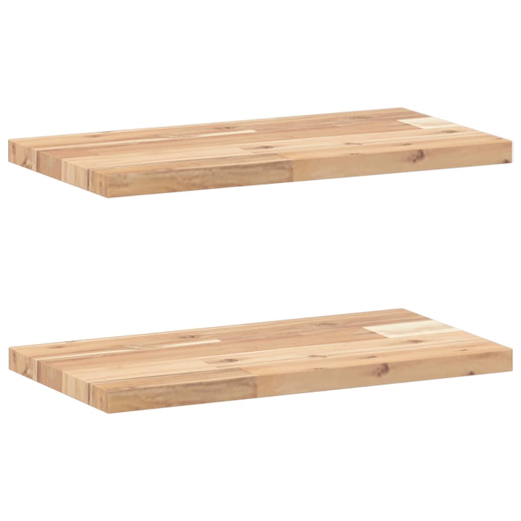 Schweberegale 2 Stk. 60x20x2 cm Massivholz Akazie Unbehandelt