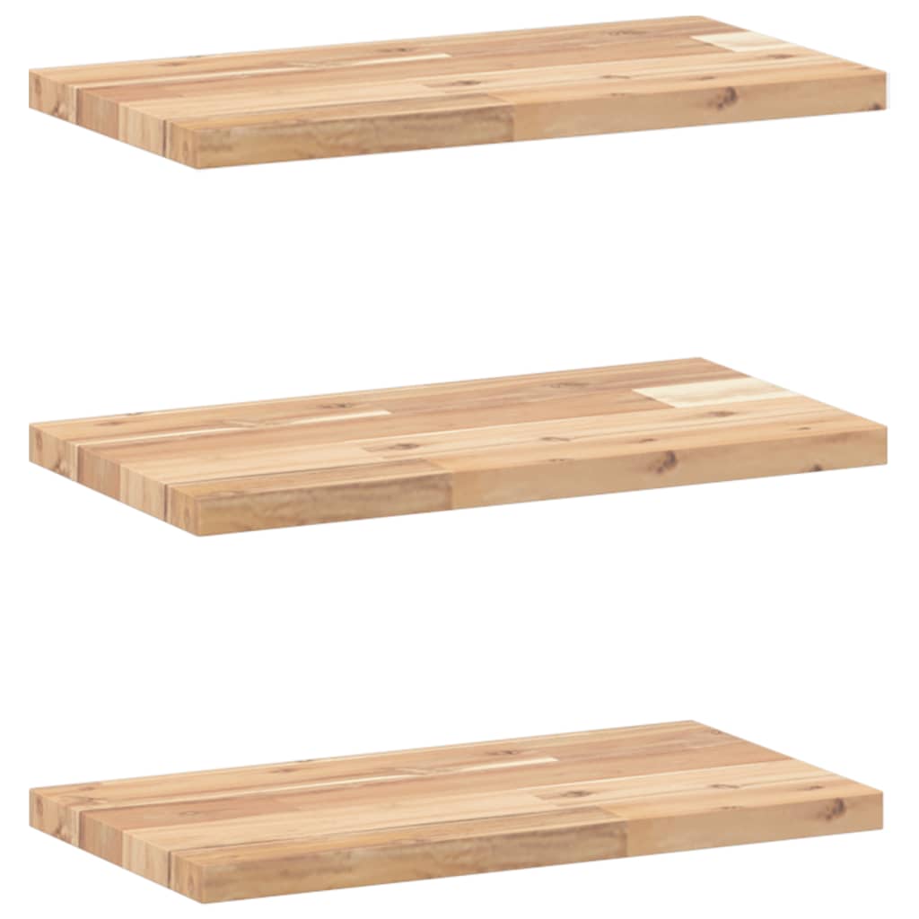 Schweberegale 3 Stk. 60x20x2 cm Massivholz Akazie Unbehandelt
