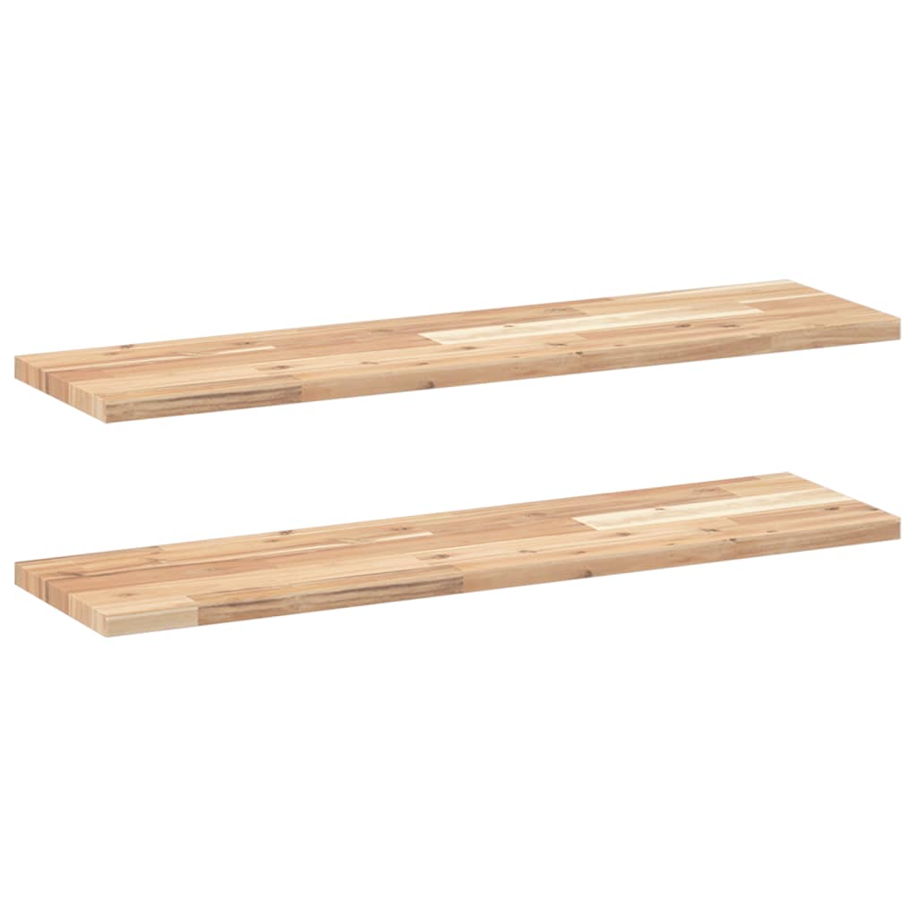 Schweberegale 2 Stk. 80x20x2 cm Massivholz Akazie Unbehandelt