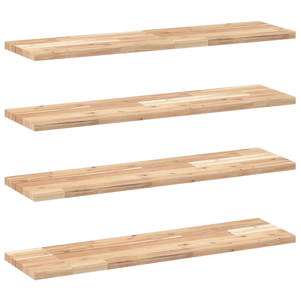 Schweberegale 4 Stk. 100x20x2 cm Massivholz Akazie Unbehandelt