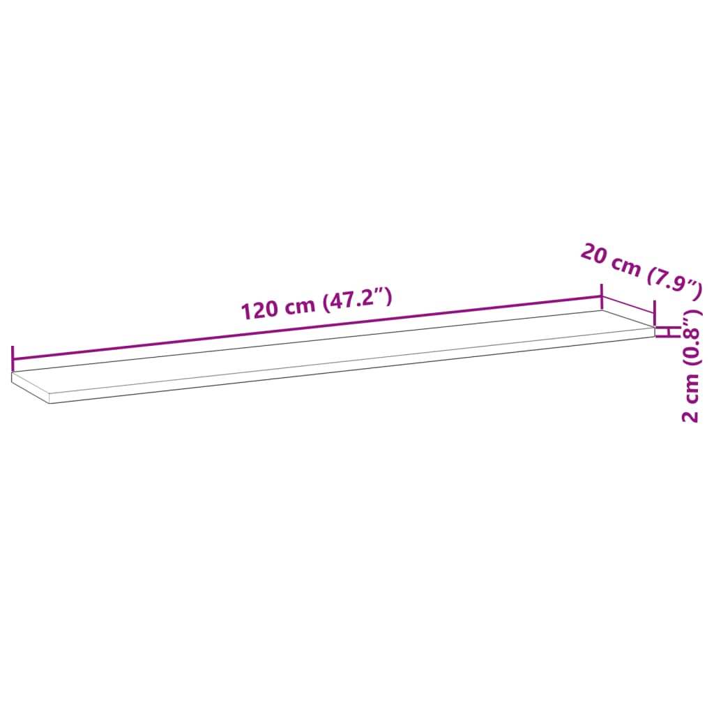 Schweberegale 3 Stk. 120x20x2 cm Massivholz Akazie Unbehandelt