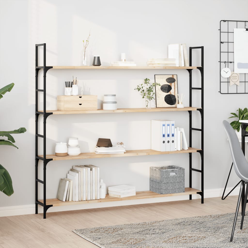 Schweberegale 4 Stk. 120x20x2 cm Massivholz Akazie Unbehandelt