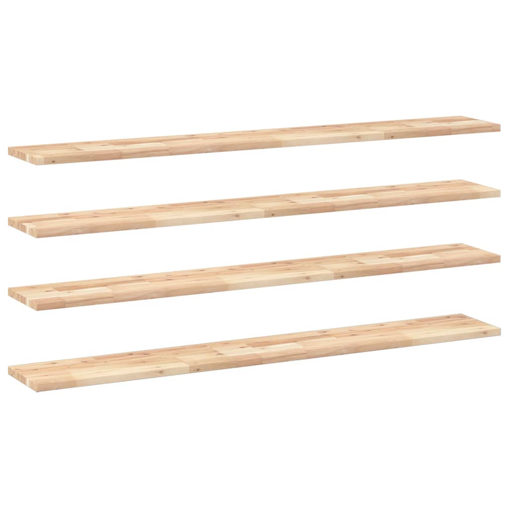 Schweberegale 4 Stk. 160x20x2 cm Massivholz Akazie Unbehandelt