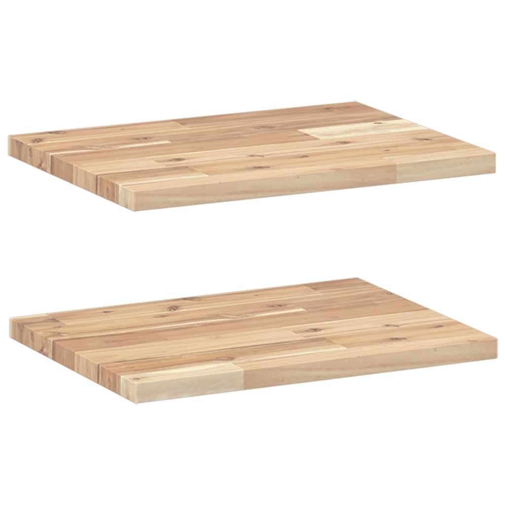 Schweberegale 2 Stk. 40x30x2 cm Massivholz Akazie Unbehandelt
