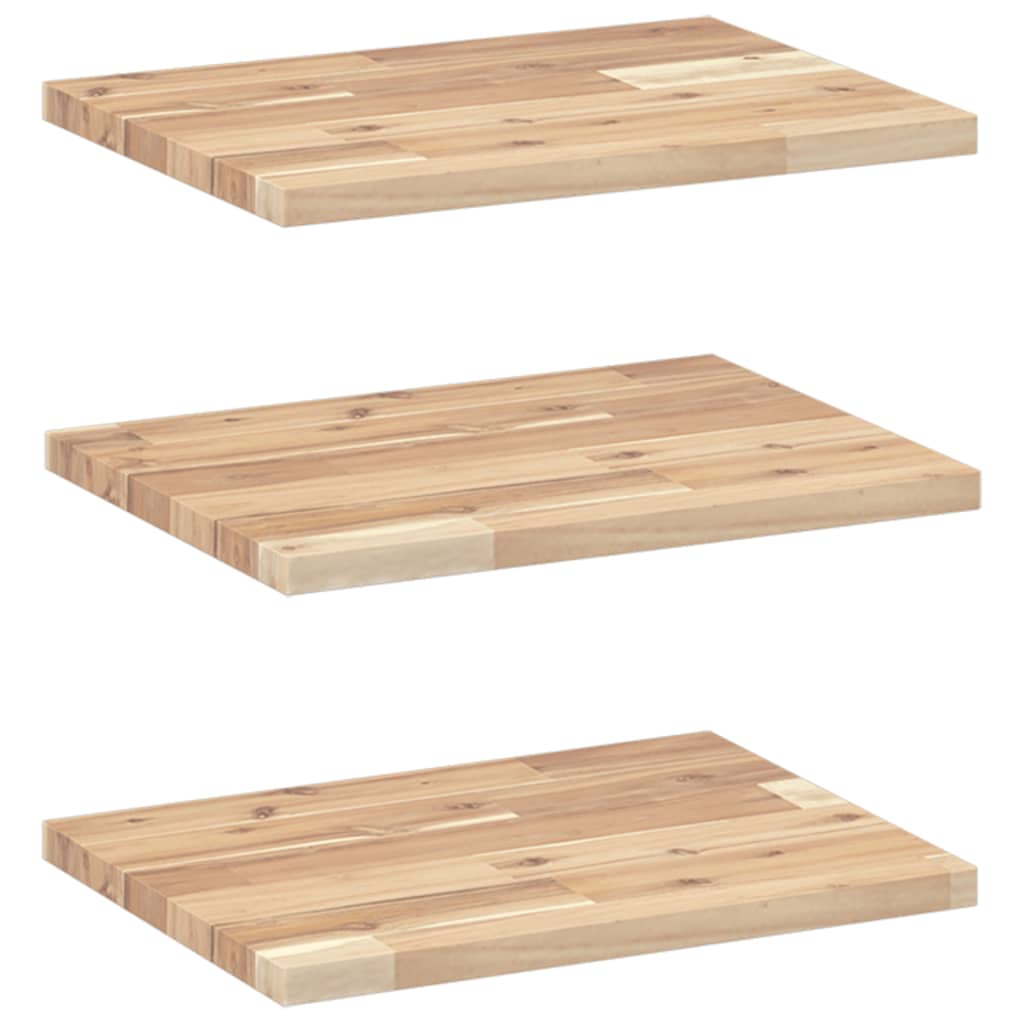 Schweberegale 3 Stk. 60x30x2 cm Massivholz Akazie Unbehandelt